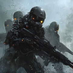 Fototapeta premium 未來の兵士｜Soldiers of the Future Generative AI