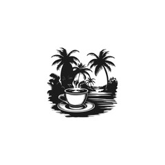 Obraz premium exotic coffee logo coffee shop worldly background