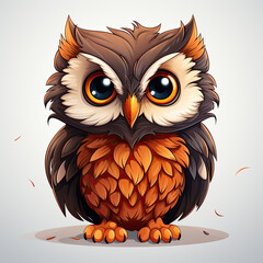 Fototapeta premium Watercolor Nova owl, clipart Illustration, Generative Ai