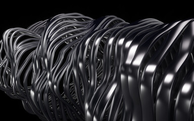 Abstract black metal background, 3d rendering.