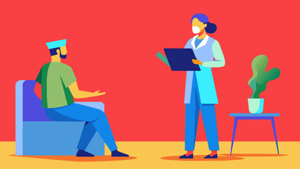 the doctor talks to the nurse, explains something, realistically