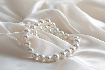 An exquisite pearl necklace with a soft luster and even round pearls