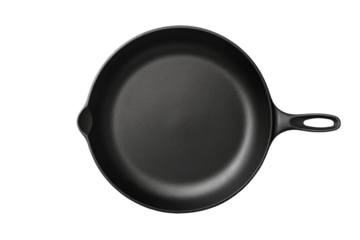 The Enigmatic Dance of the Black Frying Pan on White or PNG Transparent Background.