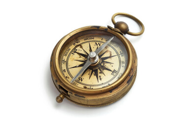 A classic pocket compass with a vintage brass casing