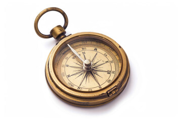 A classic pocket compass with a vintage brass casing