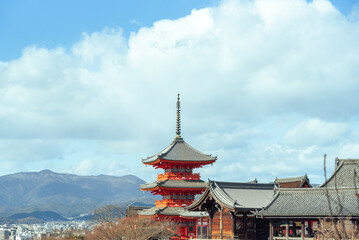 
The most beautiful viewpoint of Kiyomizu-dera is a popular tourist destination in Kyoto, Japan.