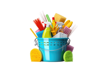 The Blue Bucket of Cleanliness on White or PNG Transparent Background.