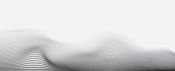 Dotted halftone waves. Abstract liquid shapes, wave effect dotted gradient texture waves isolated vector symbols set. Halftone graphic dots waves