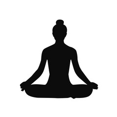 Woman Yoga Pose in Silhouette