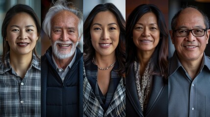 A series of high-resolution images capturing the diverse faces of satisfied customers, emphasizing the importance of building strong relationships for business longevity.