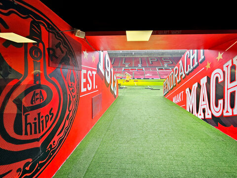 Players tunnel at Philips Stadion - the official playground of FC PSV Eindhoven