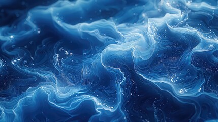 Abstract creative background with blue defocused effect and wave lines. 3d rendering