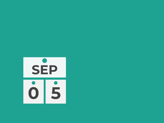 September  5 calendar reminder. 5 September  daily calendar icon template. Calendar 5 September  icon Design template. Vector illustration
