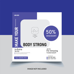 fitness gym flyer social media post web banner template