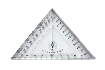 Illuminated Geometry: A Enigmatic Union of White Triangle and Measuring Tool on White or PNG Transparent Background.