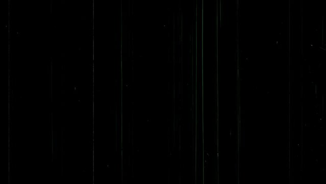 Scratched Vintage old film overlay, Green Scratches, Dust, Noise, Black screen