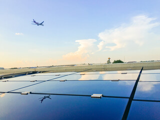 Solar cells installed on the roof