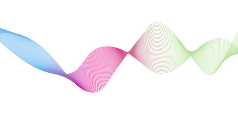 Abstract blend wave curve line and white background. Abstract wavy lines for science, music technology futuristic, banner, business, template, flyer design. wavy element concept lines backdrop.
