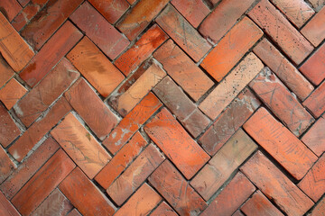 Detailed Terracotta Herringbone Floor Pattern for Seamless Backgrounds