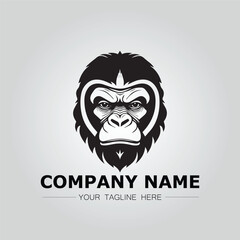 Gorilla symbol logo company vector image on the white background