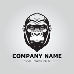 Gorilla symbol logo company vector image on the white background