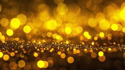 Lemon yellow glitter defocused twinkly lights, resembling a winter sparkle.