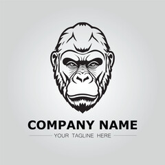 Gorilla symbol logo company vector image on the white background