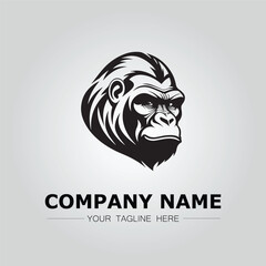 Gorilla symbol logo company vector image on the white background