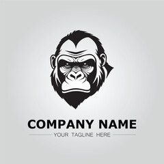 Gorilla symbol logo company vector image on the white background