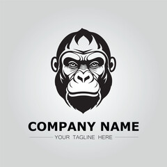 Gorilla symbol logo company vector image on the white background