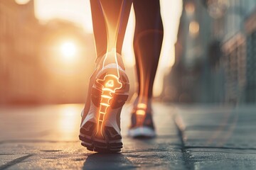 Ankle Pain with Radiating Glow from Bone - Healthcare, Sports Medicine, Physical Therapy