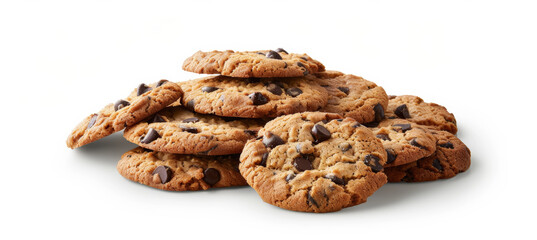 Delicious Chocolate Chip Cookies Stack &ndash; Isolated on White