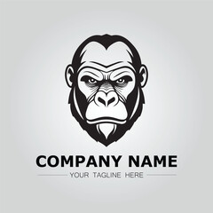 Gorilla symbol logo company vector image on the white background