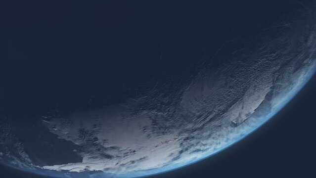 Sun Rising Over Antarctica from Space with Terminator Line