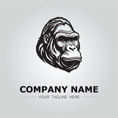 Gorilla symbol logo company vector image on the white background