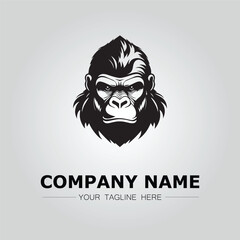 Gorilla symbol logo company vector image on the white background