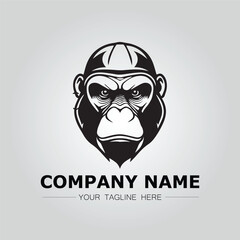 Gorilla symbol logo company vector image on the white background