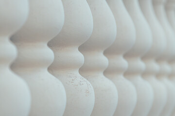 White baroque balustrade forming pattern, vintage retro architectural feature