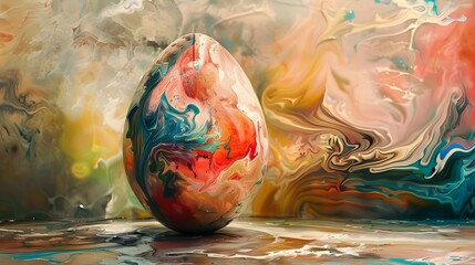 Impressionistic Easter Egg in Renaissance Style A Masterpiece Generative ai