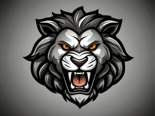 Obraz premium Lion illustration head logo. Set lion silhouette. Minimalist and Flat Logo. Isolated vector image, head lion logo vector, animal theme, wildlife logo.