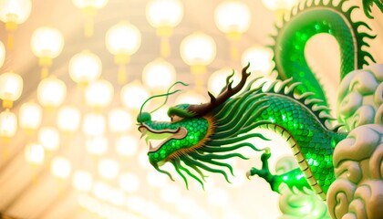 Green dragon and lanterns