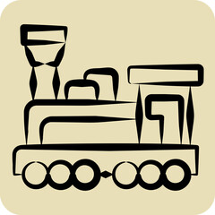 Icon Engine. related to Train Station symbol. hand drawn style. simple design illustration