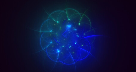 3D manual rendering abstract fractal light background. Its not AI Generatd illustration.