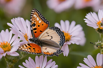 Obraz premium Macro photography of butterfly sitting on flower