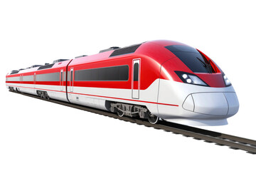 Naklejka premium The Crimson Express: A Majestic Journey Through Time on White or PNG Transparent Background.