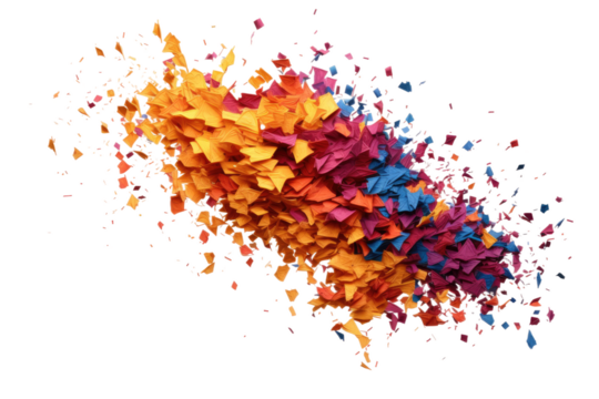 Sparkling Symphony of Vibrant Confetti on White or PNG Transparent Background.