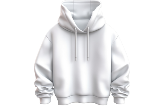 Ethereal Glow: A White Sweatshirt With a Hoodie on White or PNG Transparent Background.