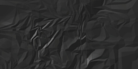 Black crumpled paper background texture pattern overlay. wrinkled high resolution arts craft and Seamless black crumpled paper.
