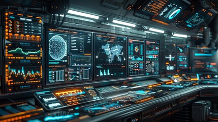 Naklejka premium Craft a CG 3D rendering of a futuristic Stock Market setting