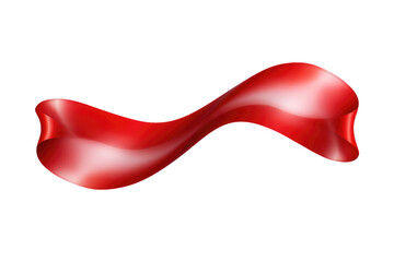 Crimson Curves Dance on Blank Canvas on White or PNG Transparent Background.